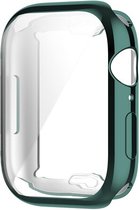 By Qubix Siliconen case (volledig beschermd) 41mm - Groen - Geschikt voor Apple watch 41mm hoesje - screenprotector - Bescherming iWatch - Bescherm