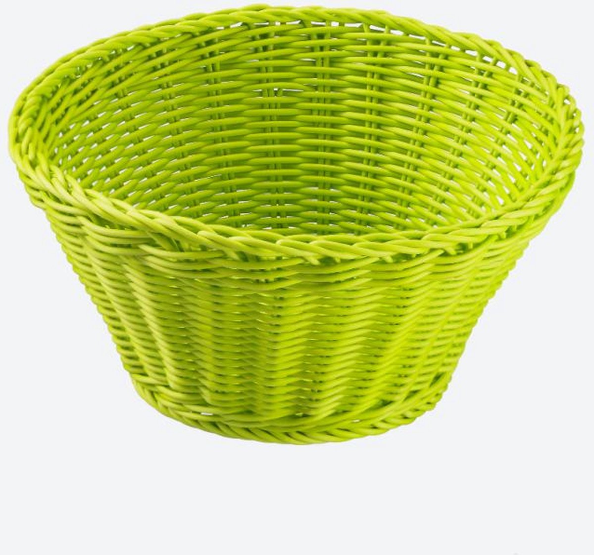 Saleen ronde gevlochten mand uit kunststof limoengroen Ø 22cm