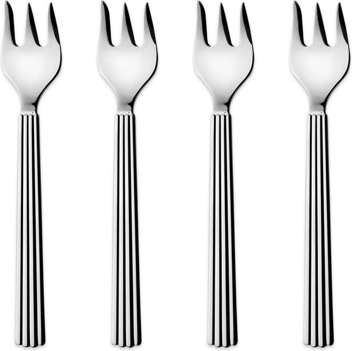 Georg Jensen Taartvork Bernadotte 15,5 Cm Rvs Zilver 4 Stuks