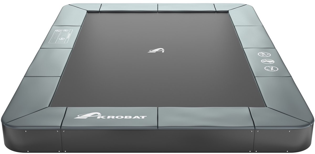 Akrobat Trampoline Orbit Flat To The Ground - 305 x 183 cm - Grijs