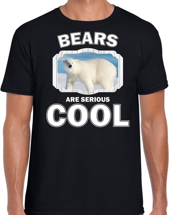 Dieren ijsberen t-shirt zwart heren - bears are serious cool shirt - cadeau t-shirt grote ijsbeer/ ijsberen liefhebber XXL