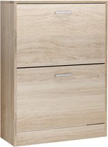 Vasagle Meuble à chaussures avec 2 étagères en bois et aggloméré, 60 x 24 x 83,5 cm, aspect chêne lbc602h