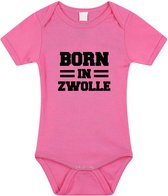 Born in Zwolle tekst baby rompertje roze meisjes - Kraamcadeau - Zwolle geboren cadeau 80