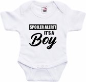 Spoiler alert boy gender reveal cadeau tekst baby rompertje wit jongens - Kraamcadeau - Babykleding 92
