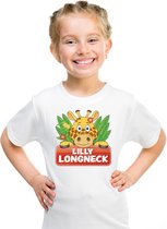 Lilly longneck de giraffe t-shirt wit voor kinderen - unisex - giraffen shirt - kinderkleding / kleding 158/164