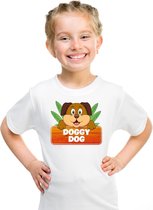 Doggy Dog de hond t-shirt wit voor kinderen - unisex - honden shirt - kinderkleding / kleding 122/128