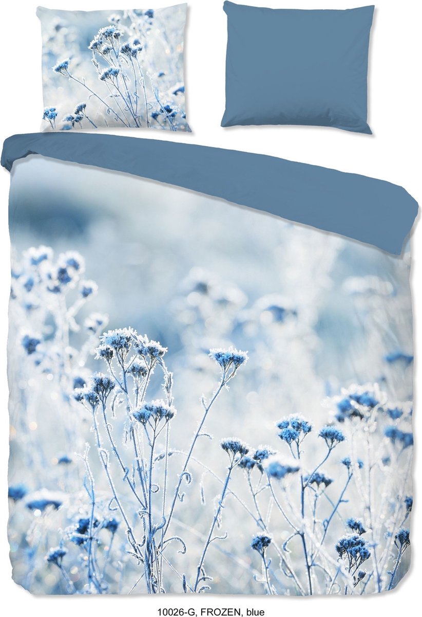 Katoenen Dekbedovertrek - 140x220cm - Tweepersoons - Inclusief Kussenslopen - 100% Katoen - Ice Blauw