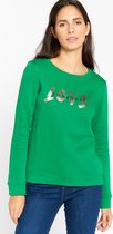 LOLALIZA Sweater met artwork - Groen - Maat XL
