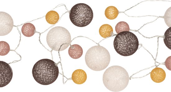 Atmosphera LED guirlande décorative multi-balles coulissantes - Guirlande Cotton - Boule de coton - 20 Balles - Chambre d'enfant - Batt