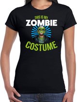 Verkleed t-shirt Zombie costume zwart voor dames - Halloween kleding XXL