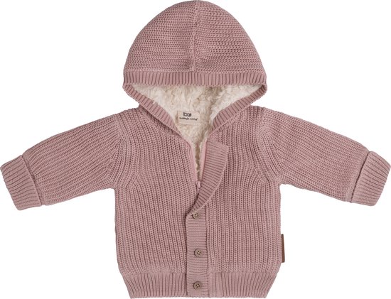 Baby's Only Cardigan avec capuche teddy Soul - Vieux Rose - 68 - 100% coton écologique - GOTS