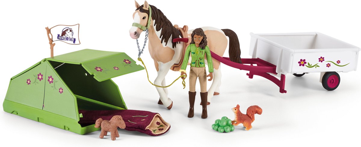schleich HORSE CLUB Speelfigurenset - Sarah's Kampeeruitstapje - Kinderspeelgoed voor Jongens en Meisjes - 5 tot 12 jaar - 12 Onderdelen - 42533 — afbeelding 2