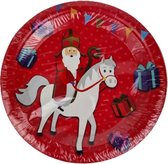 Sinterklaas taart & snack bordje - Rood - Papier - Ø 18 cm - 15 Stuks - Schoencadeautjes sinterklaas