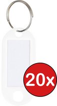 Sleutellabels Sleutelhanger Bagagelabel Sleutellabel Gekleurde Naamlabels Label - Wit - 20 PACK