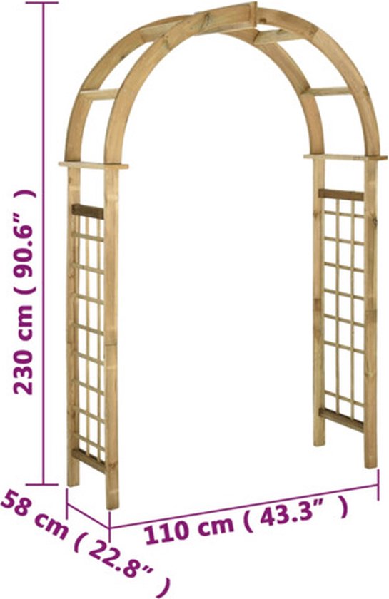 vidaXL - Tuinboog - geïmpregneerd - grenenhout - groen