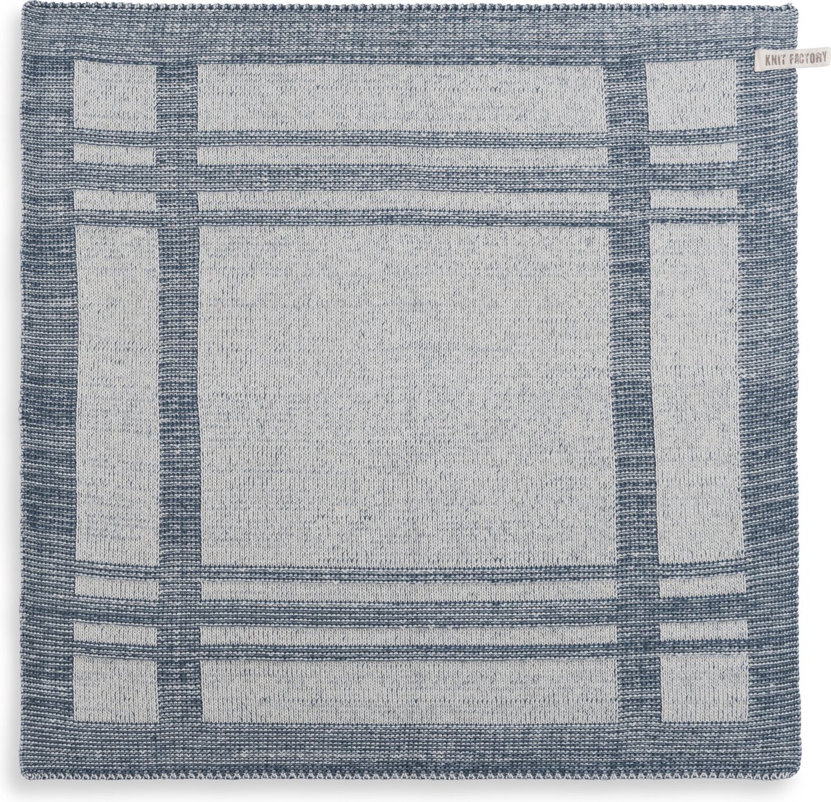 Knit Factory Gebreide Keukendoek - Keukenhanddoek Olivia - Ecru/Granit - 50x50 cm