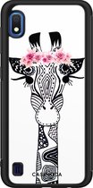 Casimoda® hoesje - Geschikt voor Samsung Galaxy A10 - Giraffe - Zwart TPU Backcover - Giraffe - Wit