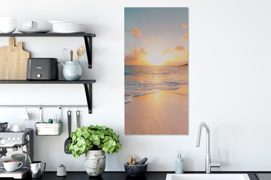 Peinture sur toile - Plage - Soleil - Nuages - Mer - Eté - Peintures sur toile - Toile - 40x80 cm - Décoration murale - Chambre