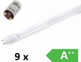 Pakket van 9 x LED Tube T8 - A++ -18W  - 120 cm - 3000K -  2300 Lumen - Incl. LED starter
