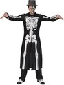 Funny Fashion - Spook & Skelet Kostuum - Rammelende Botten Skelet Jas Man - - Maat 56-58 - Halloween - Verkleedkleding