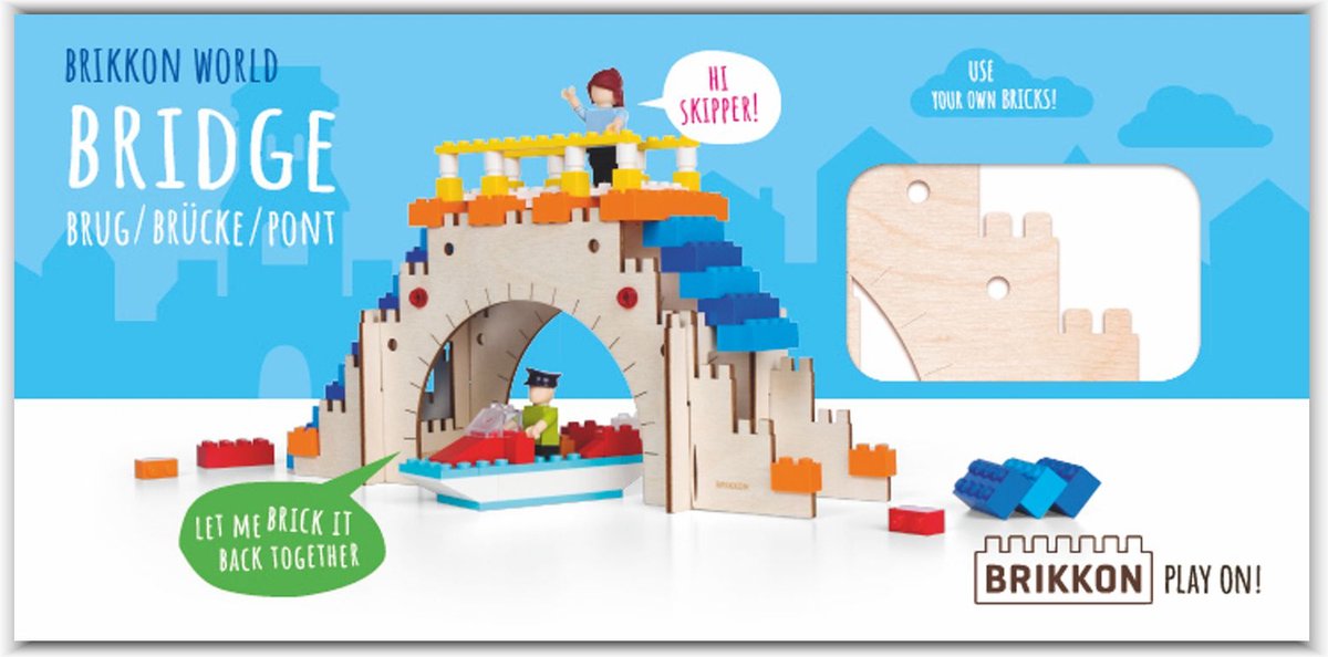 Brikkon World Brug - Houten bouwset voor LEGO® - 1804