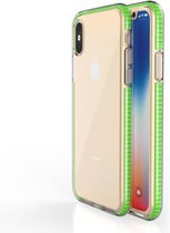 GadgetBay Beschermend gekleurde rand hoesje iPhone X XS Case TPE TPU back cover - Green