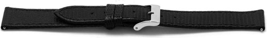 Horlogeband Universeel E133 Leder Zwart 16mm