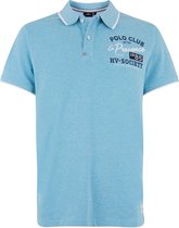 HV Society Poloshirt Toby Teal Melange Logo - XL