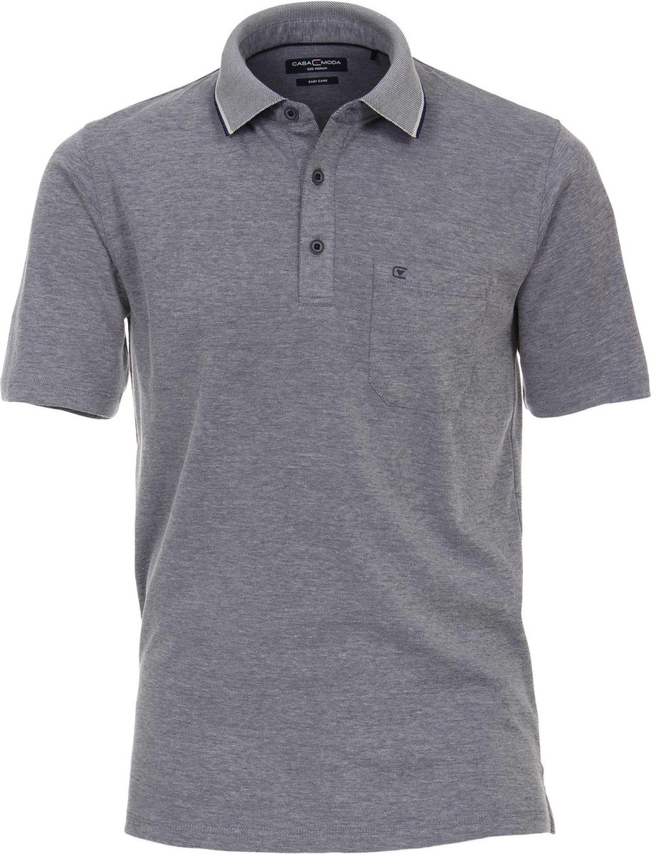 CASAMODA Polo Donkerblauw (navy) Melange - Maat 3XL - Heren