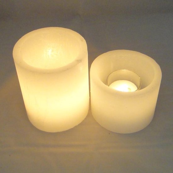 6 stuks witte wax windlichten 10 x 12 cm incl. kaarsen in transparante  houders (16 uur) | bol.com