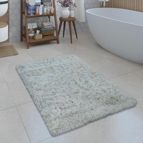 Tapis de salle de bain design tendance Shaggy Bath Mat Cream 80 x 150 cm |  bol.com