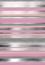 Roze met Zilver cadeaupapier Cabo Raya- Breedte 70 cm - 150m lang