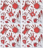 Halloween - 4x Horror raamstickers bloedende handafdrukken set - Halloween feest decoratie - Horror stickers