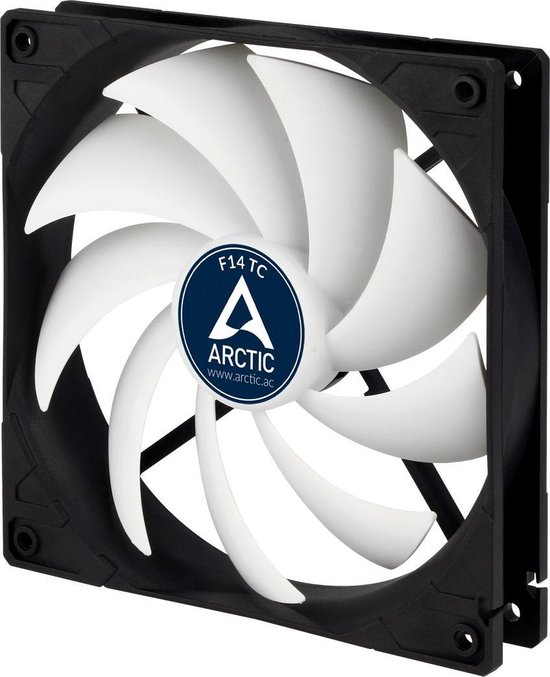 ARCTIC F14 TC Computer behuizing Ventilator 14 cm Zwart, Wit