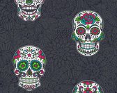 Skulls DOODSHOOFD BEHANG - Meerkleurig Metallic Zwart - Kinderkamer - AS Creation Boys & Girls 6