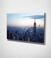 Cloudy Sky Over New York City Canvas - 60 x 40 cm - Steden - Schilderij - Canvas - Slaapkamer - Wanddecoratie  - Slaapkamer - Foto op canvas
