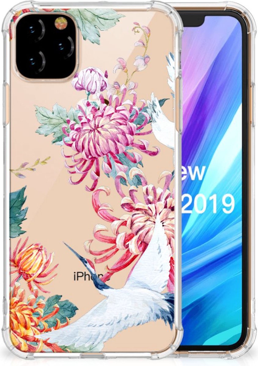 Apple iPhone 11 Pro Max Case Anti-shock Bird Flowers