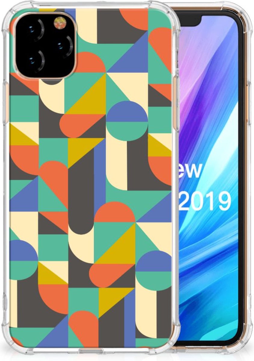 Apple iPhone 11 Pro Max Doorzichtige Silicone Hoesje Funky Retro