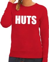 HUTS tekst sweater rood voor dames L