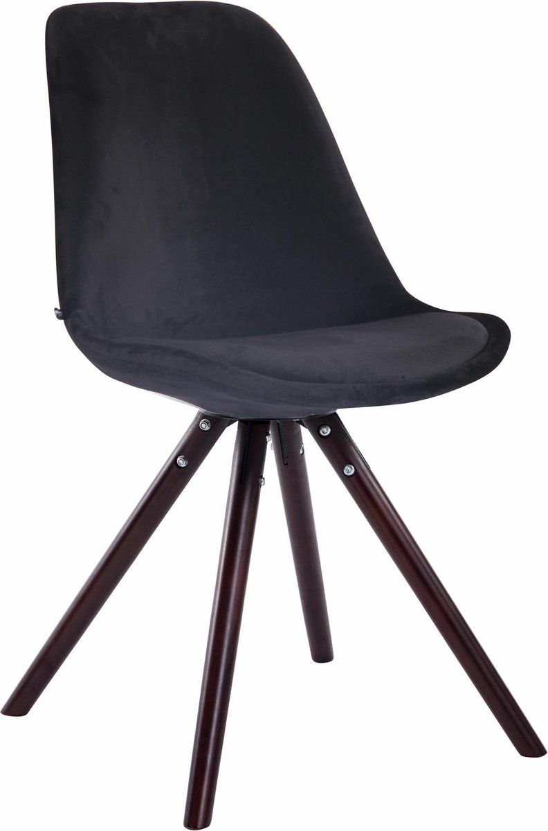 CLP Toulouse - Eetkamerstoel - Rond frame - Fluweel zwart cappuccino