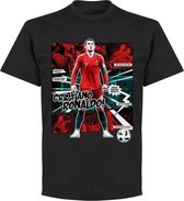 Ronaldo Portugal Comic T-Shirt - Zwart - S