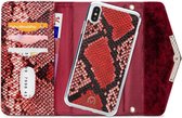 Apple iPhone Xs Hoesje - Mobilize - Velvet Serie - Kunstlederen 2in1 Case / Clutch - Red Snake - Hoesje Geschikt Voor Apple iPhone Xs