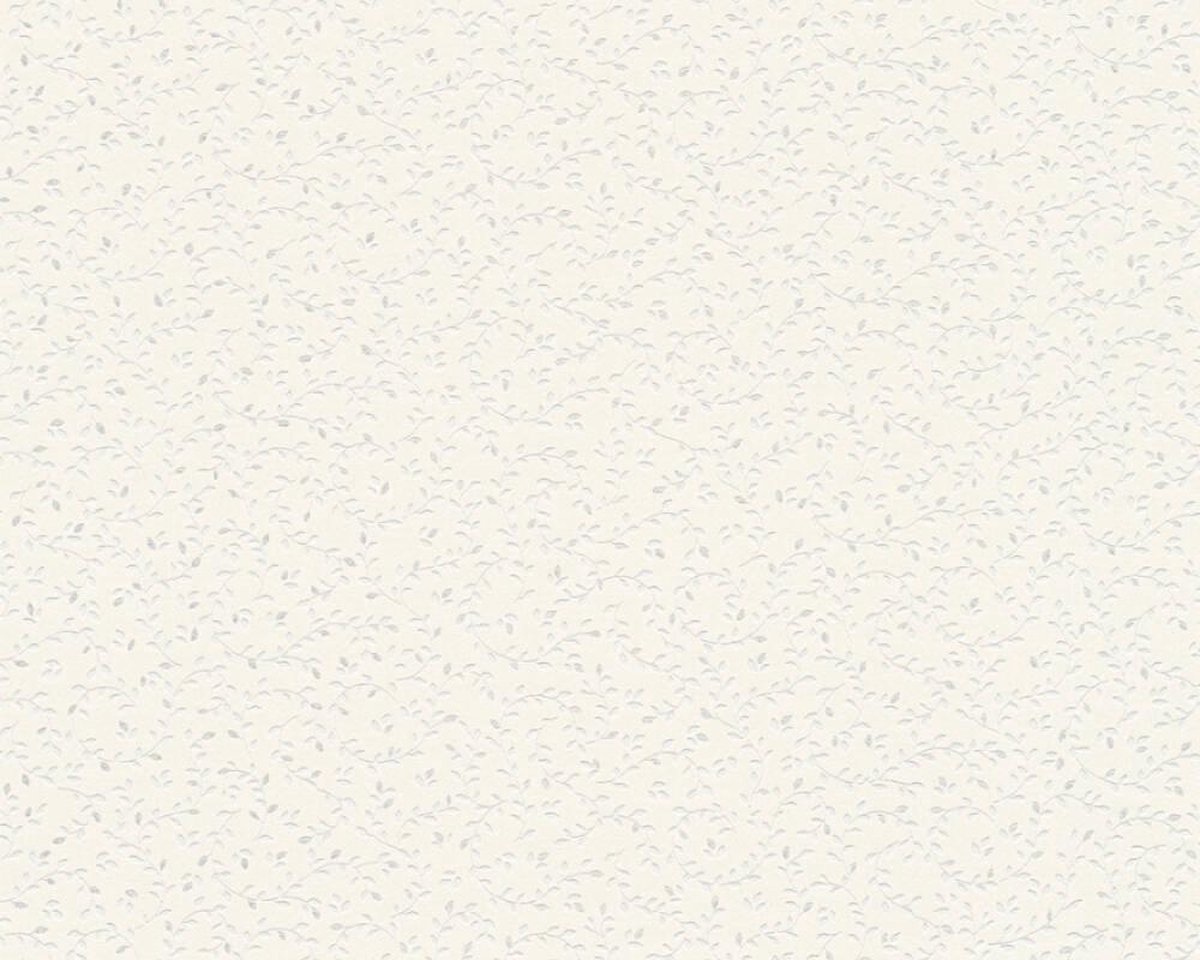 FIJNE BLAADJES BEHANG | Botanisch - metallic wit - A.S. Création Blooming