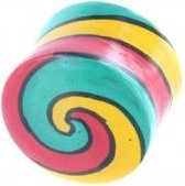 Swirl Bright Colors Draaikolk Plug - 12 mm ©LMPiercings