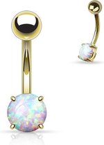 Navelpiercing opal gold plated