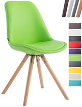 CLP Laval Bezoekersstoel - Rond - Kunstleer natura (eik) groen