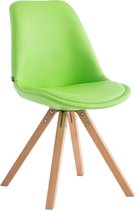 CLP Laval Bezoekersstoel - Vierkant - Kunstleer natura (eik) groen