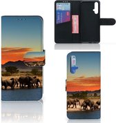 Huawei Nova 5T | Honor 20 Telefoonhoesje met Pasjes Olifanten