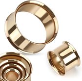 6 mm double flared tunnels rose gold plated