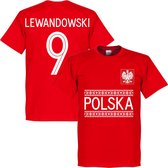 Polen Lewandowski 9 Team T-Shirt - Rood - L